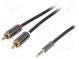 Aux-Adapter  RCA  vergoldet  schwarz  stereo  1,5m