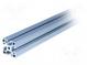 Konstruktionsrohr  Nutbreite  8mm  W  40mm  H  40mm  L  2m  Aluminium