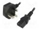 Kabel  BS 1363 (G) Stecker,IEC C13 weiblich  PVC  1,5m  schwarz