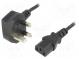 Kabel  BS 1363 (G) Stecker,IEC C13 weiblich  PVC  1,8m  schwarz