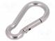 Karabiner  säurebeständiger Stahl A4  für Seile  40mm  Größe  4mm