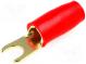 Verbinder  Gabel-  M4  10mm2  vergoldet  isoliert  rot