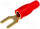 Verbinder  Gabel-  M4  4mm2  vergoldet  isoliert  rot