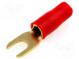 Verbinder  Gabel-  M4  6mm2  vergoldet  isoliert  rot