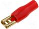 Verbinder  flach  4,8mm  vergoldet  isoliert  rot  weiblich