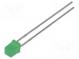 LED  quadratisch  3x3mm  grün  1÷5mcd  110°  Front  flach  20mA