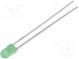 LED  3mm  grün  15mcd  40°  Front  gewölbt