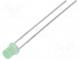 LED  3mm  grün  1300÷2200mcd  110°  Front  flach