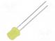 LED  5mm  gelb  70÷120mcd  130°  20mA  1,6÷2,4V  Front  flach