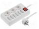 Steckdosenleiste  Absichernd  Buchsen  9  230VAC  16A  Farbe  weiss