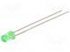 LED  3mm  grün  110÷240mcd  45°  Front  gewölbt  Rastermaß  2,54mm