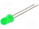 LED  5mm  grün  85÷180mcd  40°  20mA  2,1÷2,4V  Front  gewölbt