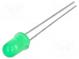 LED  5mm  grün  38mcd  30°  2mA  1,8V  Front  gewölbt