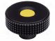 Rändelschraube  Ø  50mm  Innengew  M10  18mm  H  33mm  Deckel  gelb