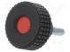 Rändelschraube  Ø  50mm  Außengew  M10  50mm  H  33mm  Deckel  rot