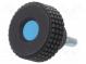 Rändelschraube  Ø  50mm  Außengew  M8  30mm  H  33mm  Deckel  blau
