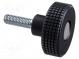 Rändelschraube  Ø  61mm  Außengew  M10  20mm  H  39mm  Deckel  grau