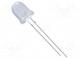 LED  8mm  kaltweiß  6350mcd  30°  Front  gewölbt  Rastermaß  2,54mm