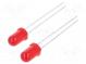 LED  5mm  rot  0,8mcd  36°  20mA  1,7V  Front  gewölbt