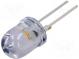 LED  10mm  warmweiß  30°  Front  gewölbt  Rastermaß  5,16mm  3000K