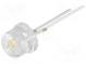 LED  8mm  warmweiß  140°  Front  gewölbt  Rastermaß  5,16mm  40÷50lm