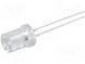 LED  8mm  blau  100÷150mcd  120°  Front  konkav  Rastermaß  2,54mm