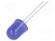 LED  10mm  blau  150÷220mcd  180°  Front  gewölbt  Rastermaß  2,54mm