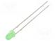 LED  3mm  grün  750÷1120mcd  70°  Front  gewölbt  Rastermaß  2,54mm
