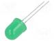 LED  10mm  grün  220÷330mcd  180°  Front  gewölbt  Rastermaß  2,54mm