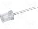 LED  8mm  rosa  68÷100mcd  120°  Front  konkav  Rastermaß  2,54mm