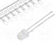 LED  5mm  kaltweiß  500÷1120mcd  140°  20mA  3,1÷3,6V  Front  flach