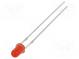 LED  3mm  rot  220÷330mcd  70°  Front  gewölbt  Rastermaß  2,54mm