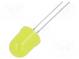 LED  10mm  gelb  150÷220mcd  180°  Front  gewölbt  Rastermaß  2,54mm