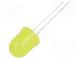 LED  10mm  gelb  30÷45mcd  180°  Front  gewölbt  Rastermaß  2,54mm