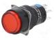 Schalter  Druck  Pos  2  5A/250VAC  ON-ON  IP65  Bel  LED  rot  24V