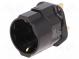 Adapter  Aus  EU  Stecker  mit Erdung  Farbe  schwarz  Eing,  UK