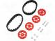 Raupen  rot  Achse  D Schnitt  Anz.Stk  2  Ø  35mm  Durchm.Welle  3mm