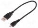 Kabel  USB 2.0  USB A-Stecker, USB B-Buchse  250mm  schwarz