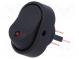 ROCKER  SPST  Pos  2  OFF-ON  30A/12VDC  schwarz  LED 12VDC  oval