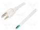 Kabel  NEMA 5-15 (B) Stecker,Kabel  PVC  3,5m  weiß  3x16AWG  13A