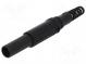 Stecker  4mm Bananen  32A  1kVDC  schwarz  isoliert  L. ges  44,7mm