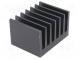 Radiator  geprägt  gerippt  schwarz  L 50mm  W 66mm  H 40mm  2,5K/W