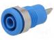 Buchse  4mm Bananen  24A  Öffng  Ø12,2mm  blau  vernickelt  1kV