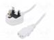 Kabel  BS 1363 (G) Stecker,IEC C13 weiblich  PVC  1,8m  weiß