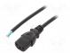 Kabel  IEC C13 weiblich,Kabel  PVC  0,5m  schwarz  3x0,75mm2  10A