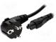Kabel  CEE 7/7 (E/F) abgewinkelter Stecker,IEC C5 weiblich