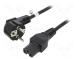 Kabel  CEE 7/7 (E/F) abgewinkelter Stecker,IEC C15 weiblich