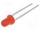LED  3mm  rot  30mcd  60°  Front  gewölbt  Rastermaß  2,54mm  105mW