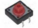 Mikroschalter TACT  SPST-NO  Schaltstellungen 2  0,05A/12VDC