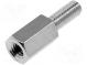 Distanzmuffe mit Gewinde  8mm  Innengew  M3  Außengew  M3  Messing